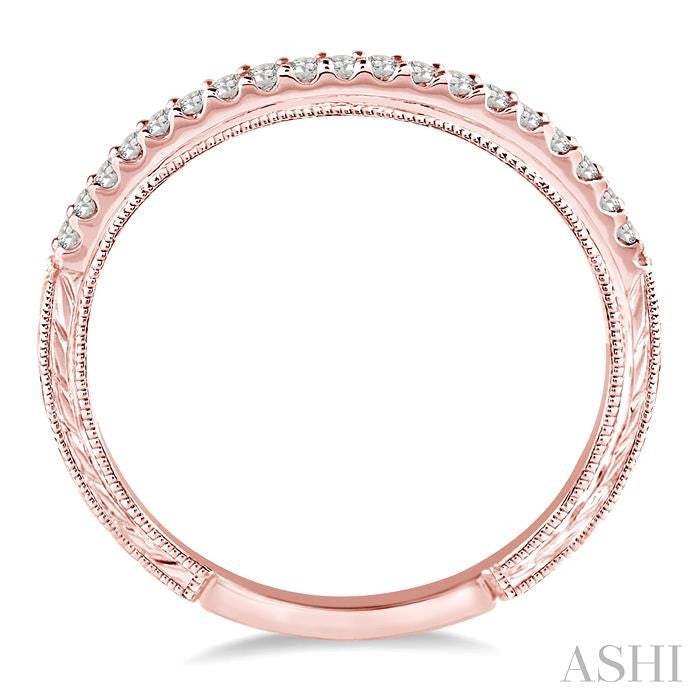 1/6 Ctw Round Cut Diamond Wedding Band in 14K Rose Gold