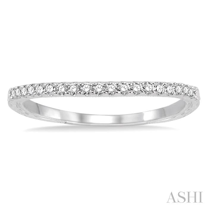 1/6 Ctw Round Cut Diamond Wedding Band in 14K White Gold