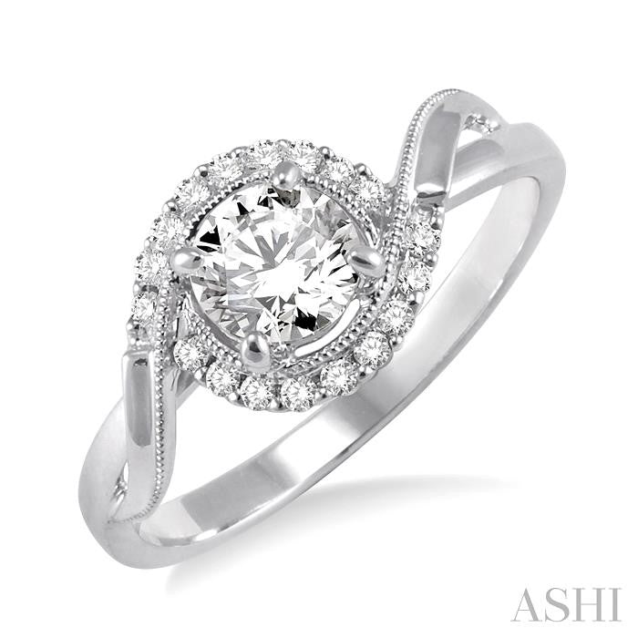 1/10 ctw Diamond Semi-Mount Engagement Ring in 14K White Gold