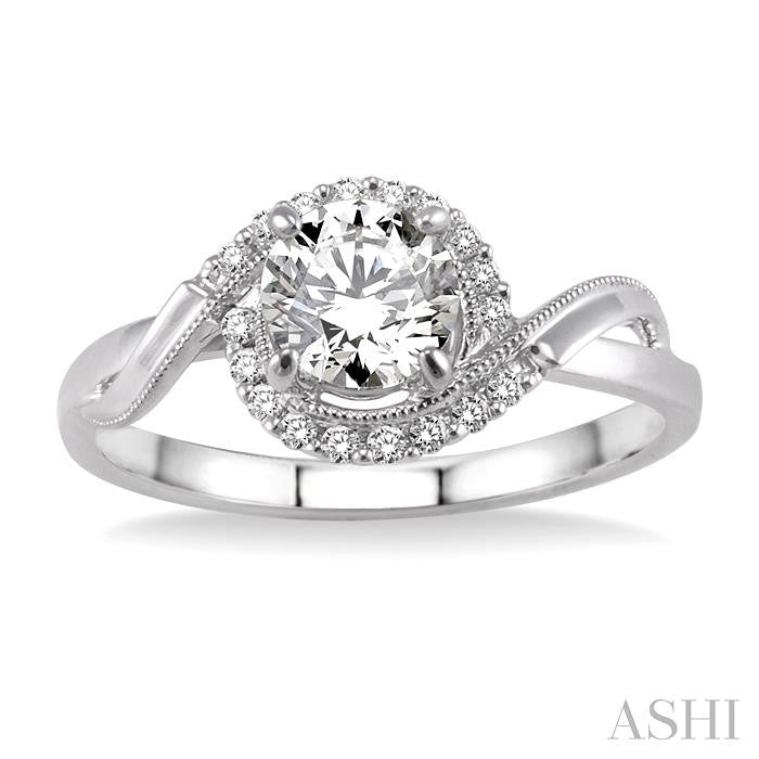 1/10 ctw Diamond Semi-Mount Engagement Ring in 14K White Gold