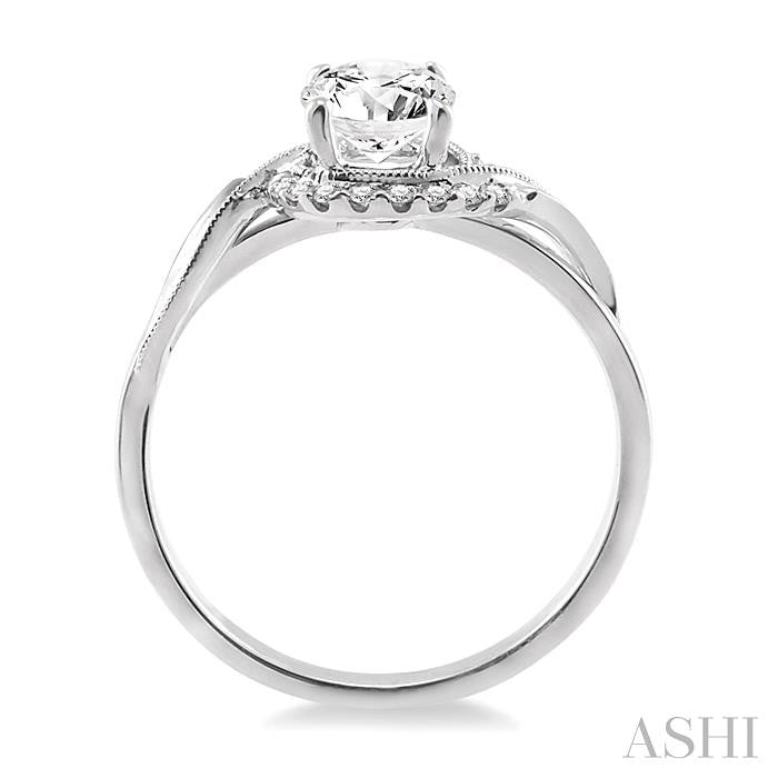 1/10 ctw Diamond Semi-Mount Engagement Ring in 14K White Gold
