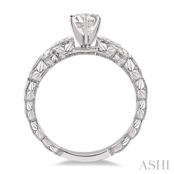 1/5 Ctw Diamond Semi-Mount Engagement Ring in 14K White Gold