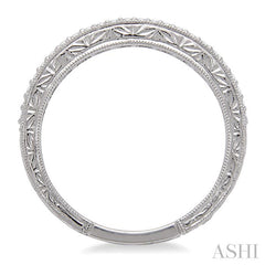 1/10 Ctw Round Cut Diamond Wedding Band in 14K White Gold