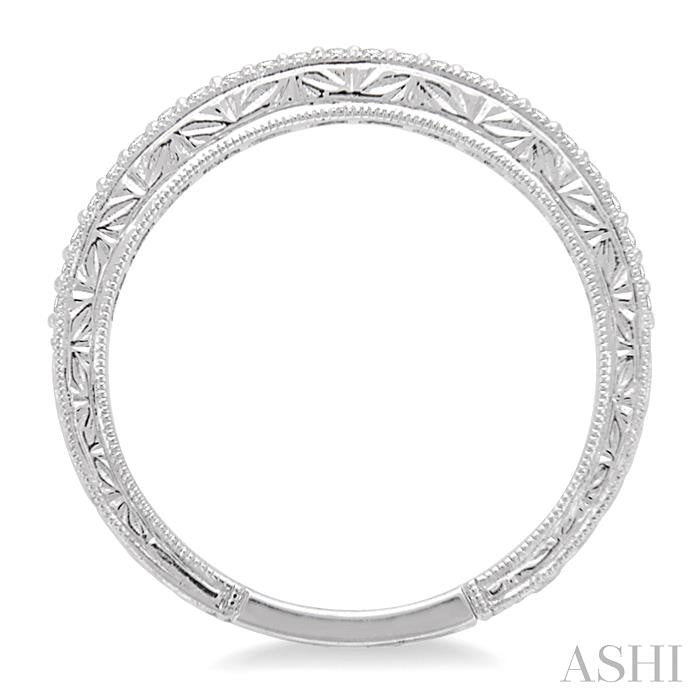 1/10 Ctw Round Cut Diamond Wedding Band in 14K White Gold