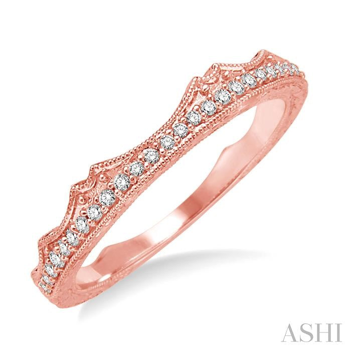 1/10 Ctw Round Cut Diamond Wedding Band in 14K Rose Gold