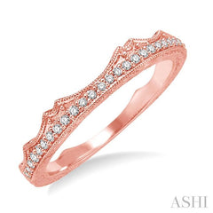 1/10 Ctw Round Cut Diamond Wedding Band in 14K Rose Gold
