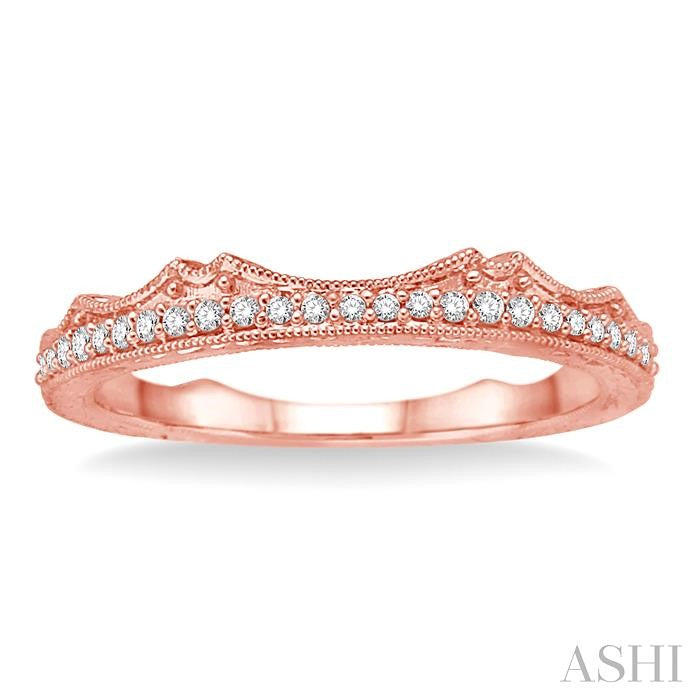 1/10 Ctw Round Cut Diamond Wedding Band in 14K Rose Gold