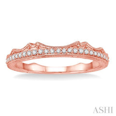 1/10 Ctw Round Cut Diamond Wedding Band in 14K Rose Gold
