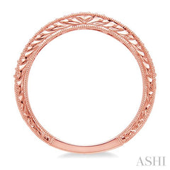 1/10 Ctw Round Cut Diamond Wedding Band in 14K Rose Gold