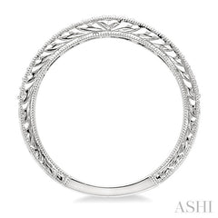 1/10 Ctw Round Cut Diamond Wedding Band in 14K White Gold