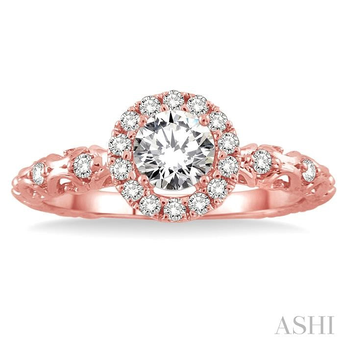 1/6 Ctw Diamond Semi-Mount Engagement Ring in 14K Rose Gold