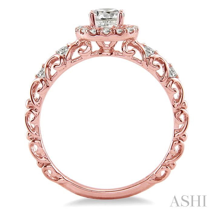 1/6 Ctw Diamond Semi-mount Engagement Ring in 14K Rose Gold