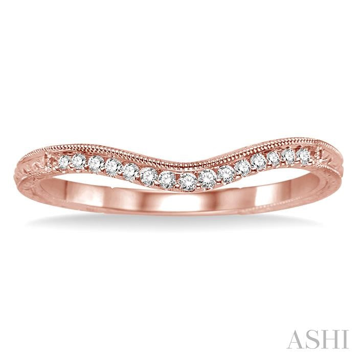 1/10 Ctw Round Cut Diamond Wedding Band in 14K Rose Gold