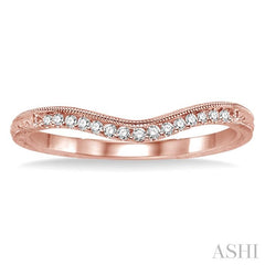 1/10 Ctw Round Cut Diamond Wedding Band in 14K Rose Gold