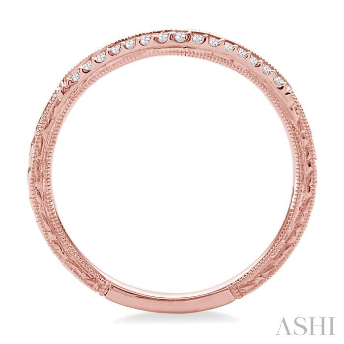1/10 Ctw Round Cut Diamond Wedding Band in 14K Rose Gold