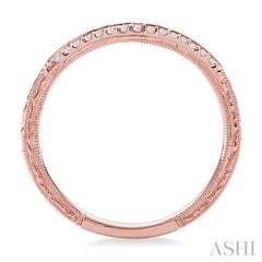 1/10 Ctw Round Cut Diamond Wedding Band in 14K Rose Gold