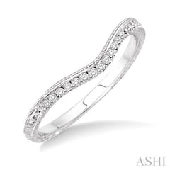 1/10 Ctw Round Cut Diamond Wedding Band in 14K White Gold