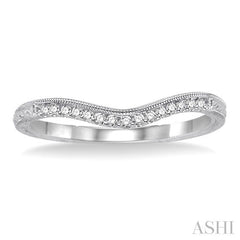 1/10 Ctw Round Cut Diamond Wedding Band in 14K White Gold