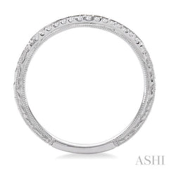 1/10 Ctw Round Cut Diamond Wedding Band in 14K White Gold