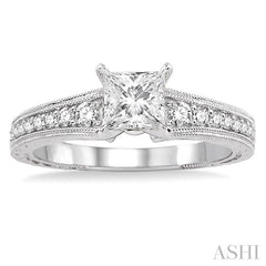 1/4 Ctw Diamond Semi-Mount Engagement Ring in 14K White Gold