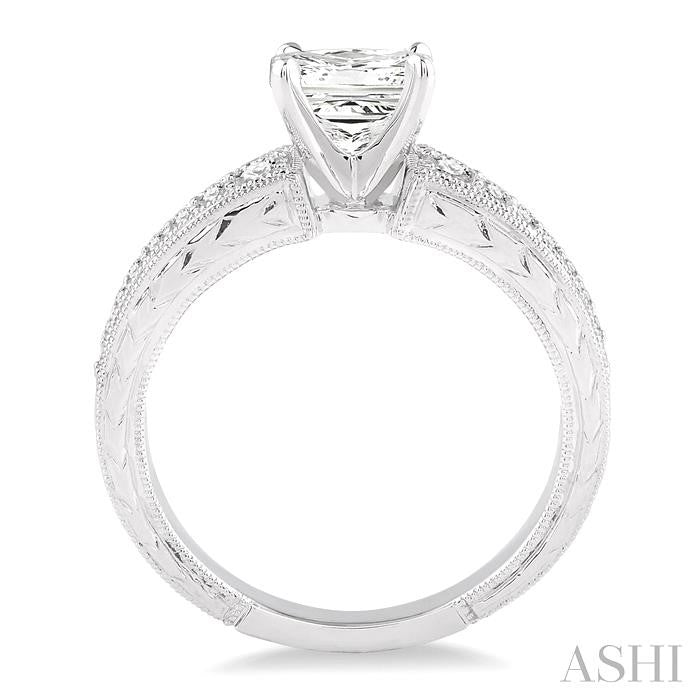 1/4 Ctw Diamond Semi-Mount Engagement Ring in 14K White Gold