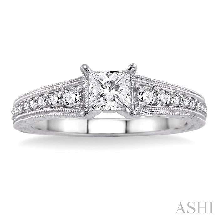 1/4 Ctw Diamond Semi-Mount Engagement Ring in 14K White Gold