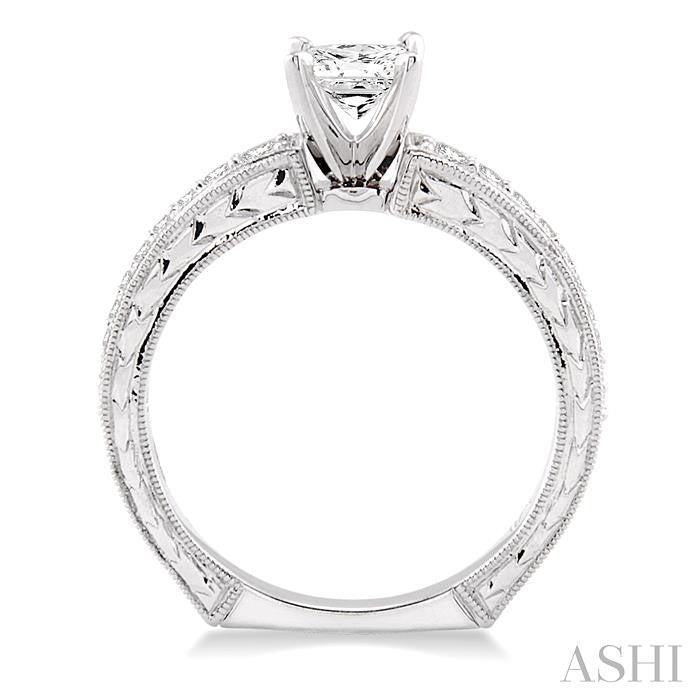 1/4 Ctw Diamond Semi-Mount Engagement Ring in 14K White Gold