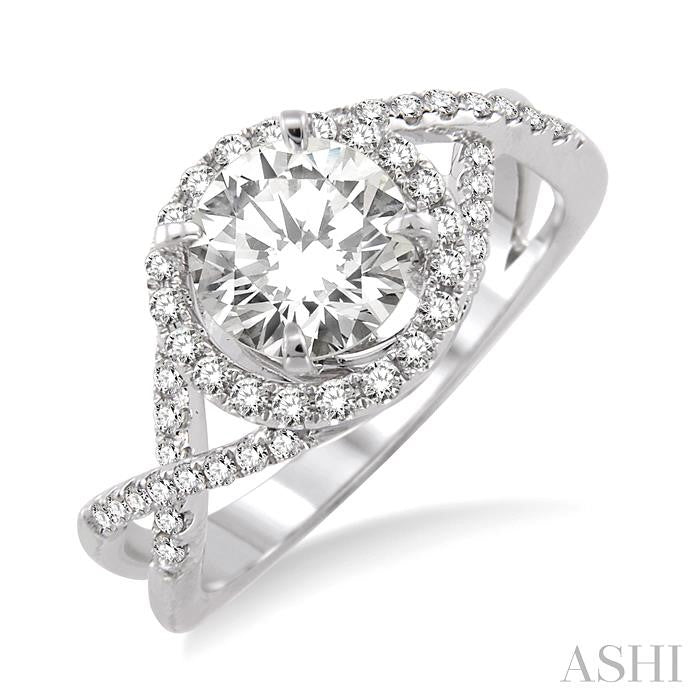 1/3 Ctw Diamond Semi-Mount Engagement Ring in 14K White Gold
