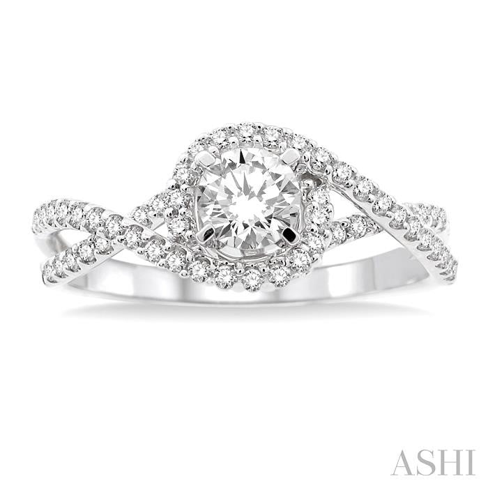 1/4 Ctw Diamond Semi-Mount Engagement Ring in 14K White Gold