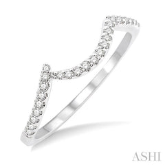 1/10 Ctw Round Cut Diamond Wedding Band in 14K White Gold