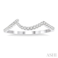 1/10 Ctw Round Cut Diamond Wedding Band in 14K White Gold