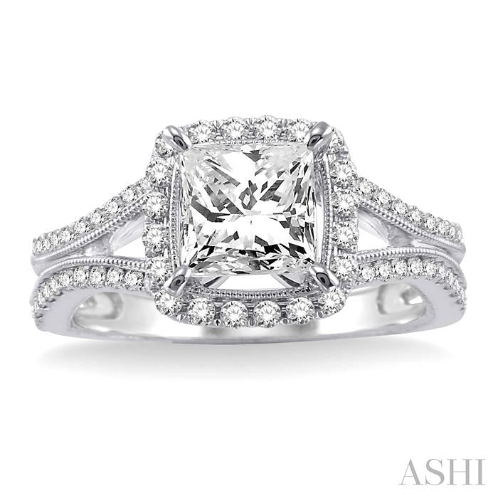 1/2 Ctw Diamond Semi-Mount Engagement Ring in 14K White Gold