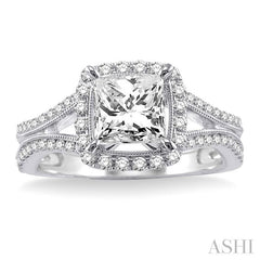 1/2 Ctw Diamond Semi-Mount Engagement Ring in 14K White Gold