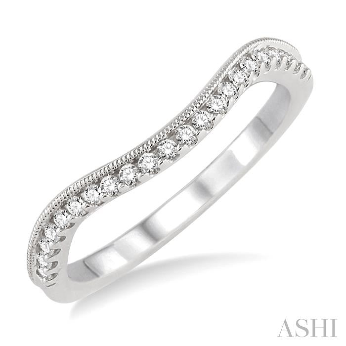 1/5 Ctw Round Cut Diamond Wedding Band in 14K White Gold