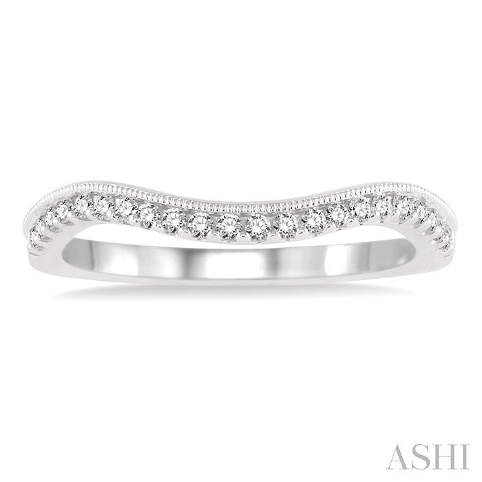 1/5 Ctw Round Cut Diamond Wedding Band in 14K White Gold