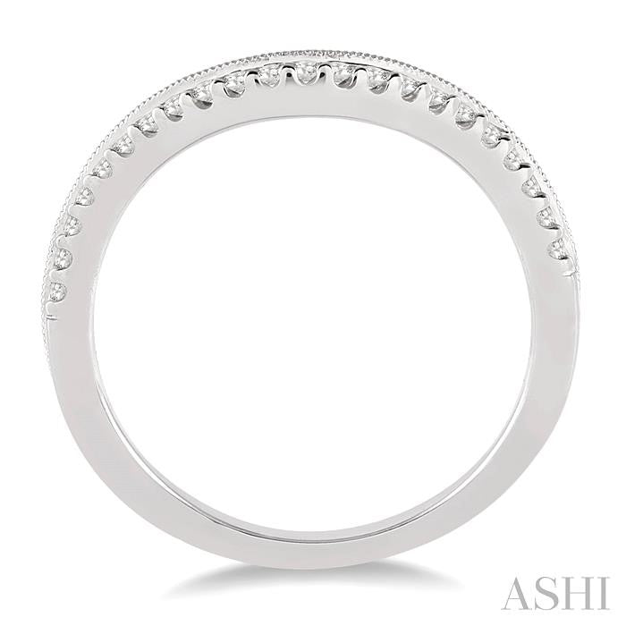 1/5 Ctw Round Cut Diamond Wedding Band in 14K White Gold