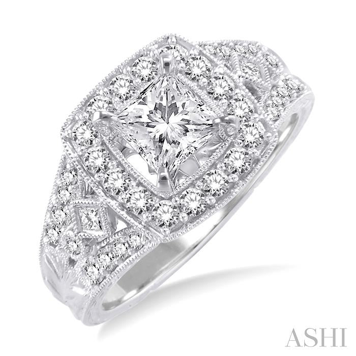 1/2 ctw Diamond Semi-Mount Engagement Ring in 14K White Gold
