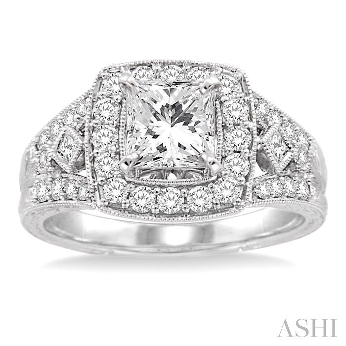 1/2 ctw Diamond Semi-Mount Engagement Ring in 14K White Gold