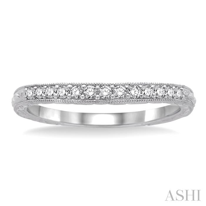 1/6 Ctw Round Cut Diamond Wedding Band in 14K White Gold