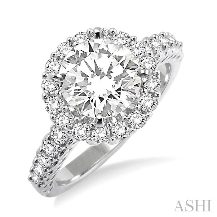 1/2 Ctw Diamond Semi-Mount Engagement Ring in 14K White Gold
