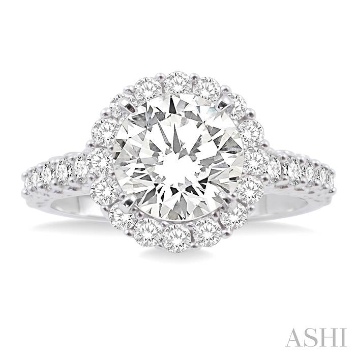 1/2 Ctw Diamond Semi-Mount Engagement Ring in 14K White Gold