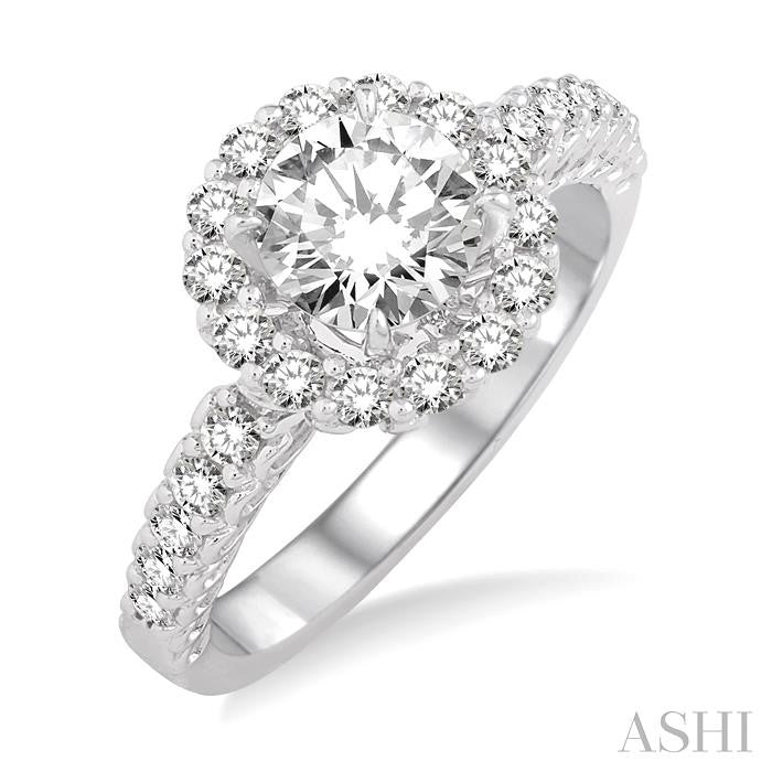 1/2 Ctw Diamond Semi-Mount Engagement Ring in 14K White Gold