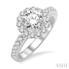 1/2 Ctw Diamond Semi-Mount Engagement Ring in 14K White Gold