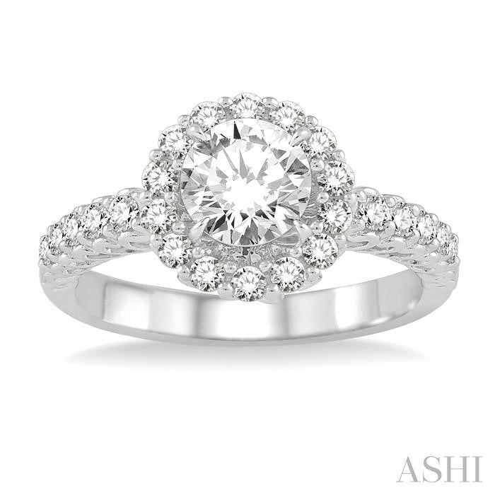 1/2 Ctw Diamond Semi-Mount Engagement Ring in 14K White Gold