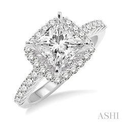 1/2 Ctw Diamond Semi-Mount Engagement Ring in 14K White Gold
