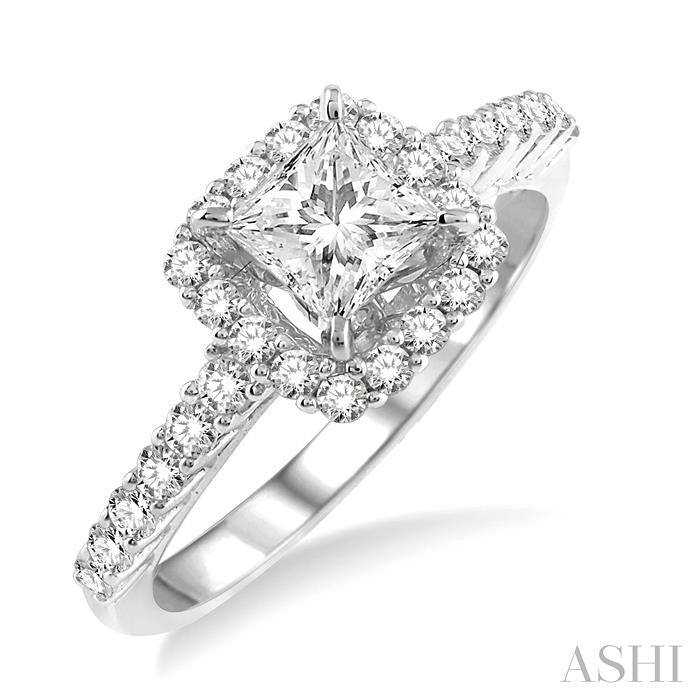 1/2 Ctw Diamond Semi-Mount Engagement Ring in 14K White Gold