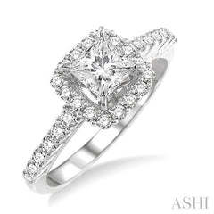 1/2 Ctw Diamond Semi-Mount Engagement Ring in 14K White Gold