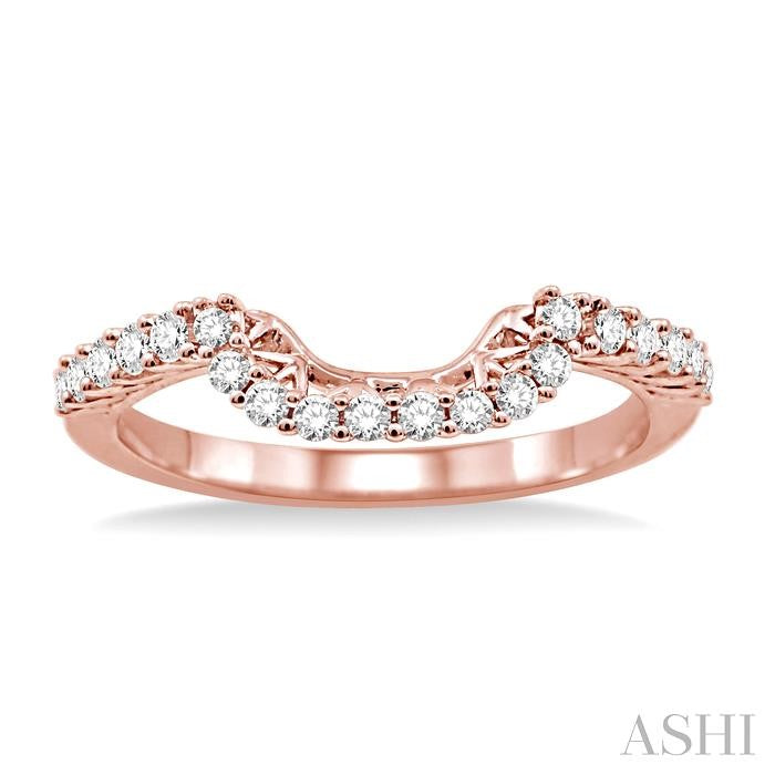 1/3 Ctw Round Cut Diamond Wedding Band in 14K Rose Gold