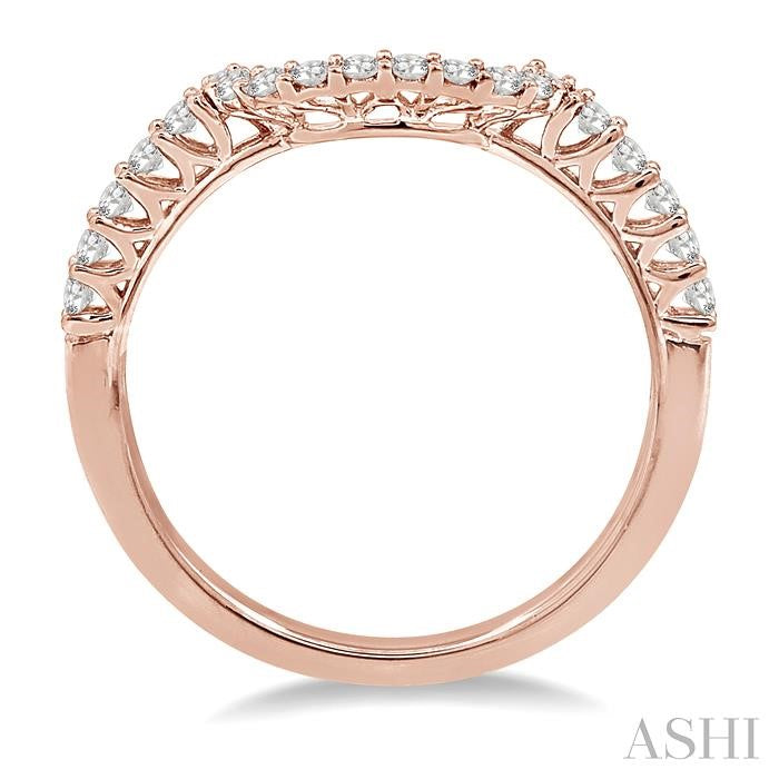 1/3 Ctw Round Cut Diamond Wedding Band in 14K Rose Gold