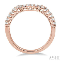 1/3 Ctw Round Cut Diamond Wedding Band in 14K Rose Gold